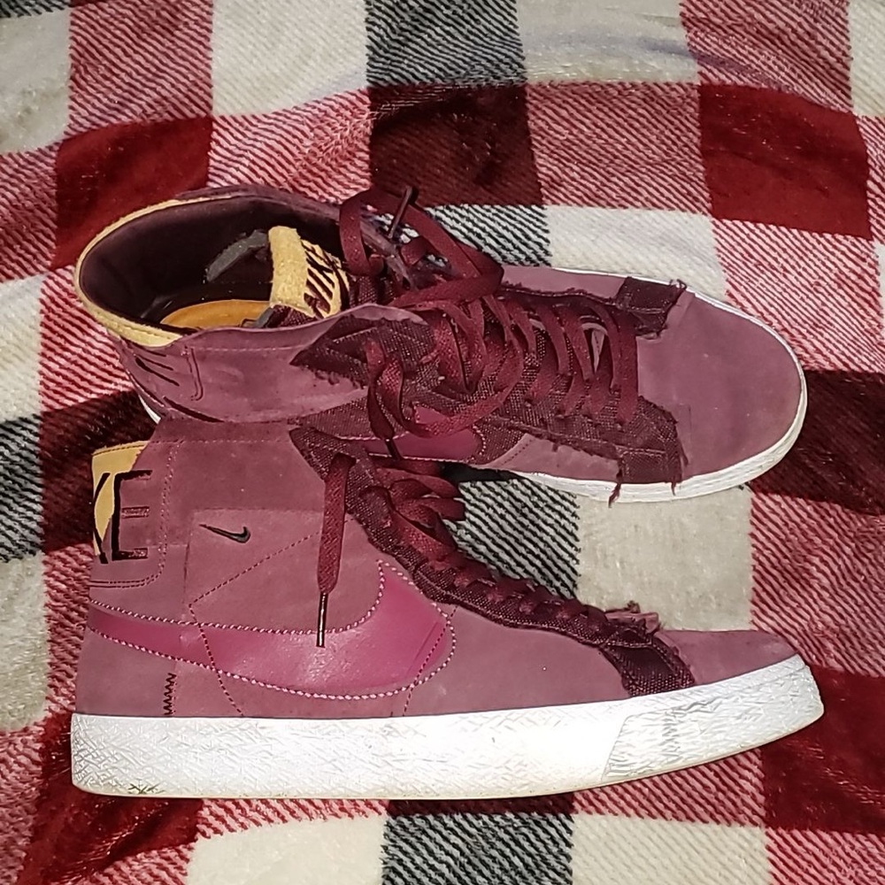 Women's Burgundy High-Top Sneakers